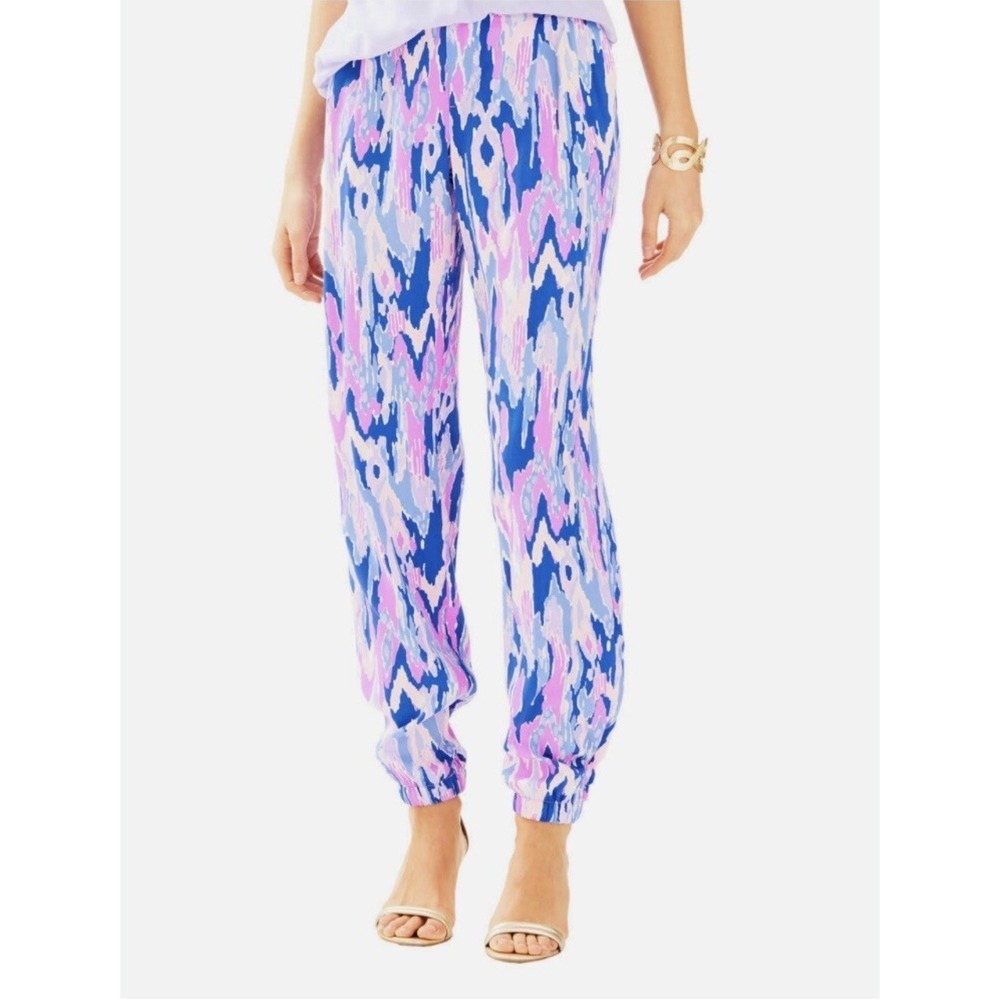 Lilly Pulitzer Saffron Amethyst One‎ Too Many Purple Jogger Pants Women's Size 4